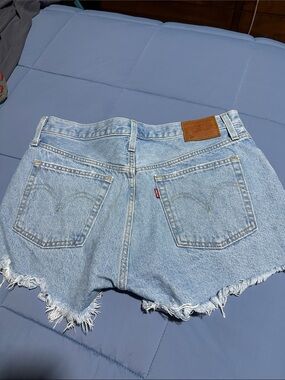 Levi's Light Blue Distressed Cutoff Denim Shorts